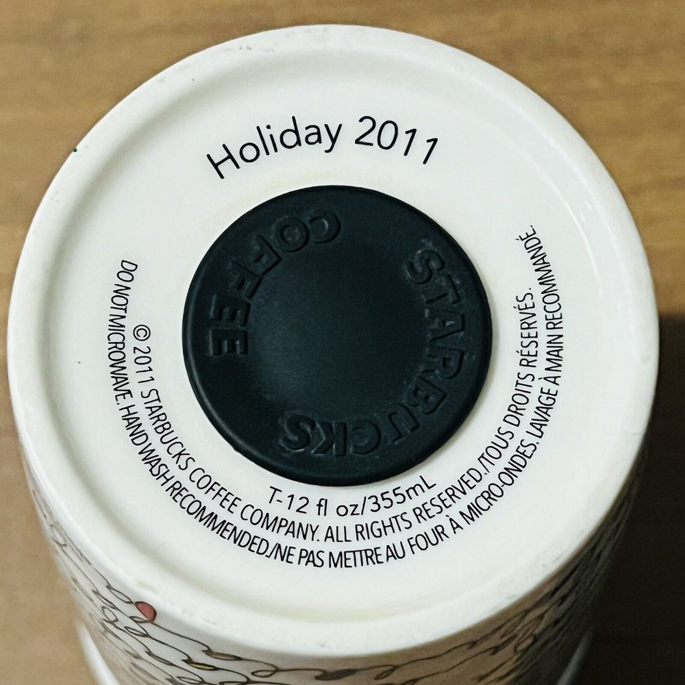 Starbucks Holiday‎ 2011 Ceramic Travel Tumbler 12 oz - FaLaLaLaLa-Rare-Complete - Picture 4 of 7